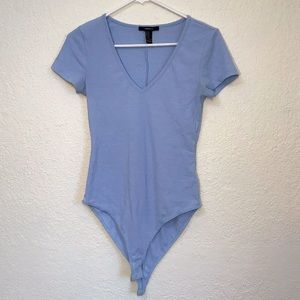 Forever 21 Periwinkle Blue Short-Sleeved Bodysuit